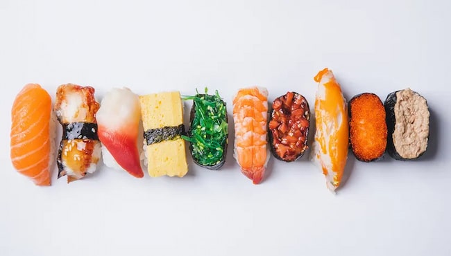 انواع مختلف سوشی 